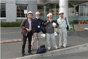 阪神淡路大震災現地調査の様子